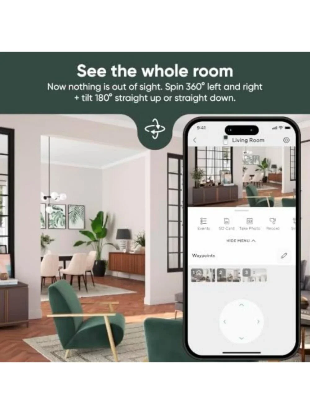 360° Pan/Tilt/Zoom Indoor/Outdoor Security Camera - Smart Home Surveillance